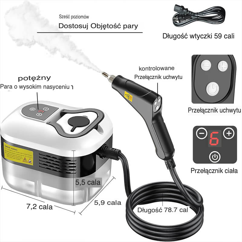 2500W myjka parowa wysokociśnieniowa z rękawiczkami