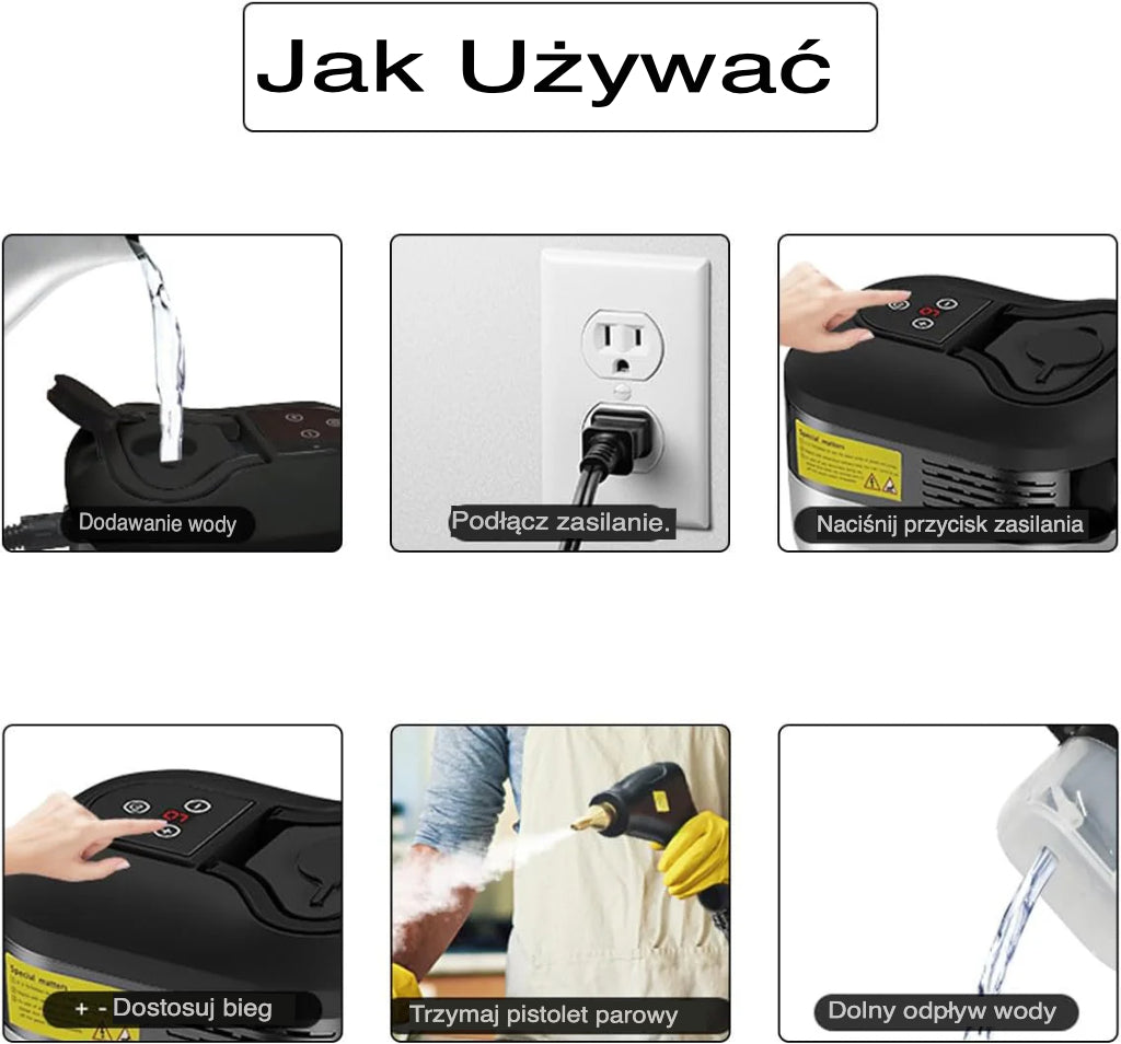 2500W myjka parowa wysokociśnieniowa z rękawiczkami